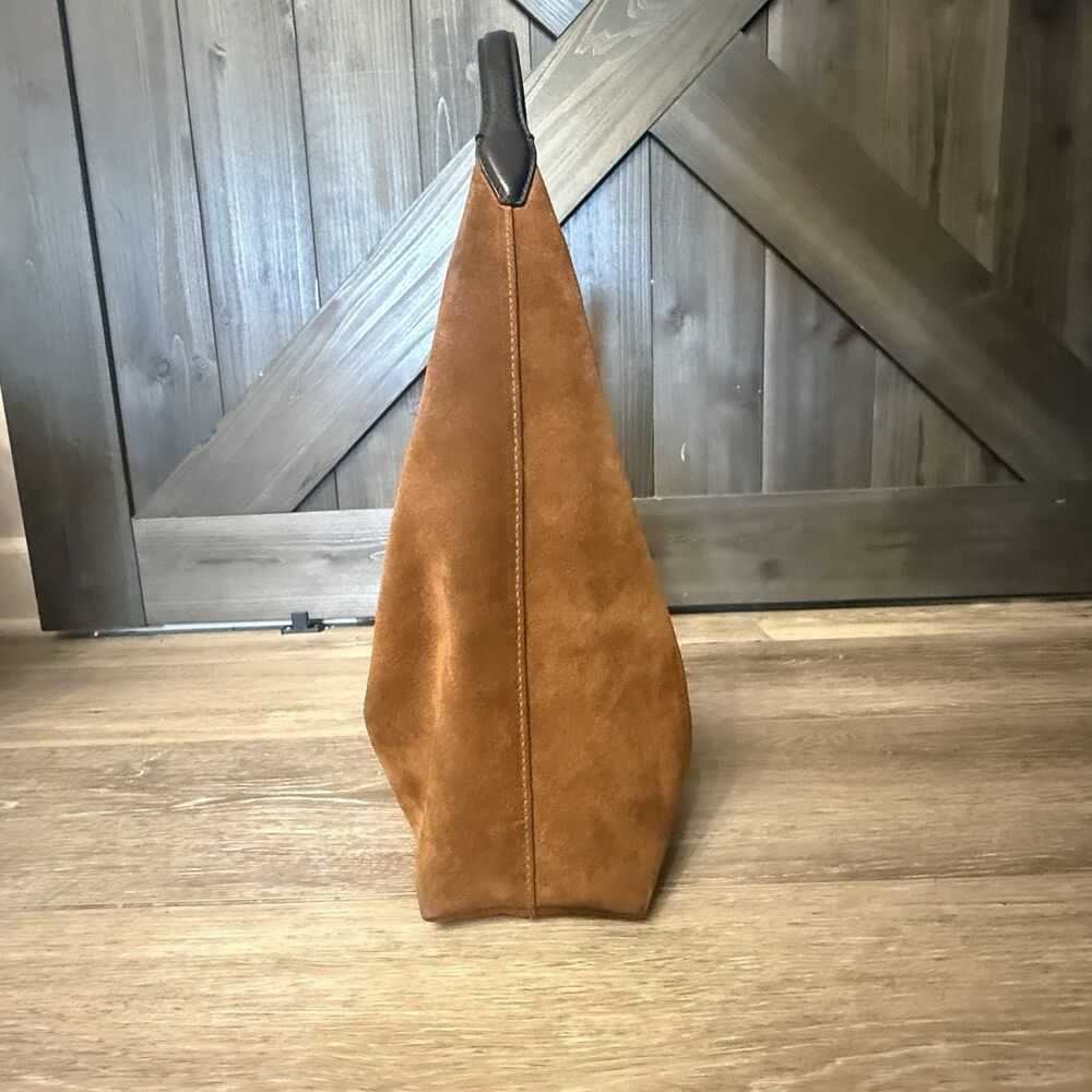 Madewell The Mylie Suede Shoulder Bag Russet Brown Hobo Slouch Zip Top - Picture 5 of 14